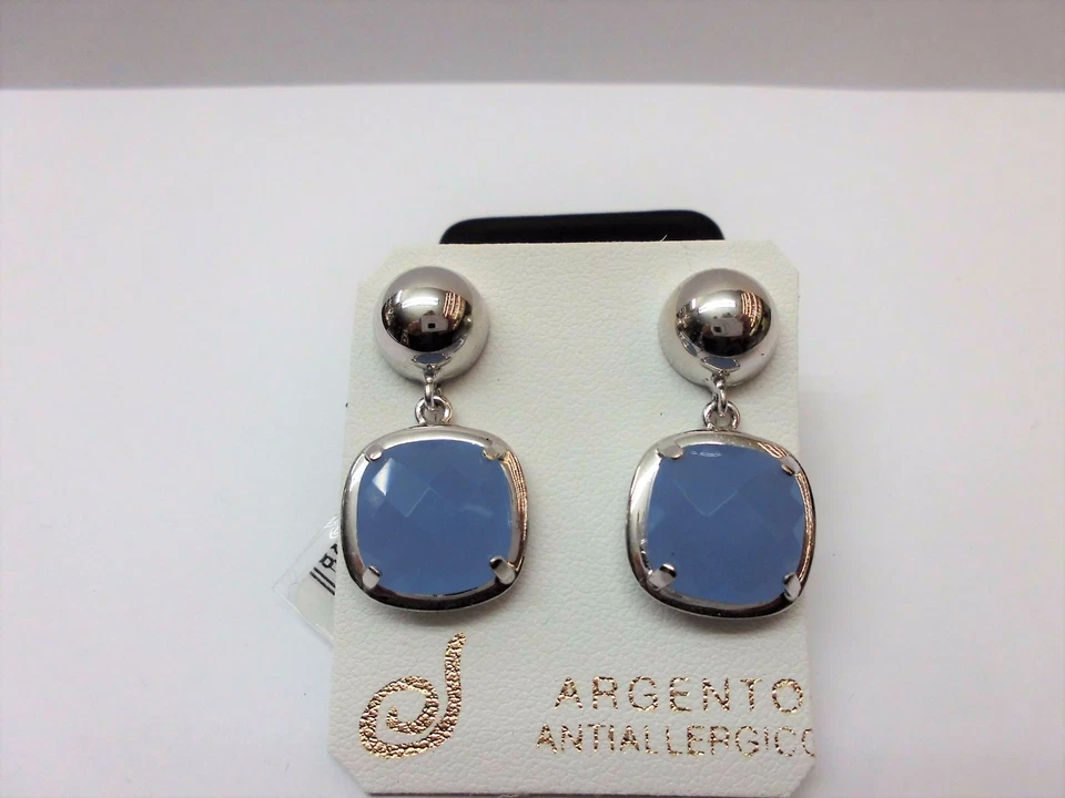 Orecchini Argento 925 con Quarzo Idrotermale Azzurro cod.5238 - Immagine 1 di 1