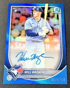 2025 Bowman Chrome Blue /150 Rookie Auto Will Wagner Refractor RC #CRA-WW - Picture 1 of 2