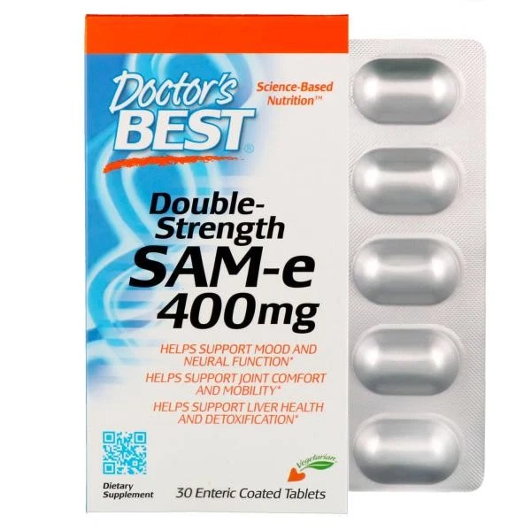 S-adenosil metionina, SAM-e, 400 mg, comprimir Doctor's Best Doble Fuerza 60 Foto 1 de 1