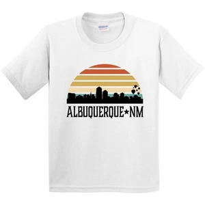 Inktastic Albuquerque New Mexico Skyline Youth T-Shirt City Vintage Apparel Tee - Picture 1 of 8