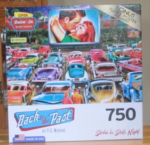 DRIVE-IN DATE NIGHT BACK TO THE PAST BY P.D. MORENO - Complete - ROSEART PUZZLE - Picture 1 of 2