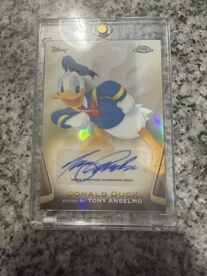 DONALD DUCK 2025 Topps Chrome Disney #AA-TAN Refractor Auto TONY ANSELMO - Image 1 of 2