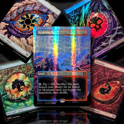 Scalding Tarn ~DRAGONSCALE~ Mythic TDM Special Guest & 4 Full Dragon Eye Lands - Image 1 of 4