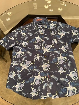 Tommy Bahama mens L 80% cotton 20% silk Tropical Octopus - Image 1 of 3
