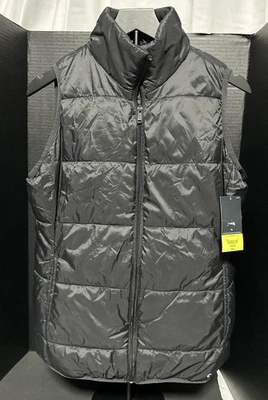Colete acolchoado masculino Xersion médio sem mangas zíper completo leve preto NOVO - Imagem 1 de 4