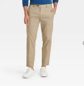 Men's Extended Tab Slim Fit Trousers Khaki - Goodfellow & Co - Size 34x32 NWT - Picture 1 of 4