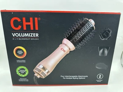 CHI Volumizer 4-in-1 Blowout Brush, Hair Dryer with 4 Attachments, Rose Gold New - Image 1 of 4