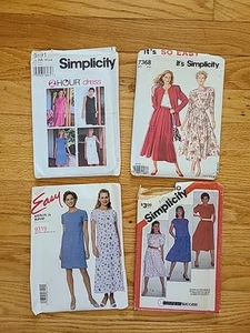 Konvolut 4 Vintage 90er Jahre Simplicity Easy Schnittmuster Misses Kleider Damen - Bild 1 von 10