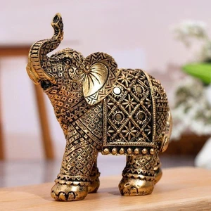 Elephant Statue Lucky Feng Shui Elephant Ornament Elephant Sculpture for Living - Picture 1 of 6