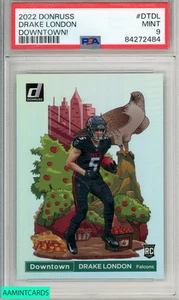 Panini Donruss Downtown Drake London 2022 #DTDL ¡Downtown! PSA 9 COMO NUEVO RC - Imagen 1 de 3