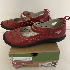 JBU by Jambu Women's Bellerose Encore Mary Jane Red B4BRE03W Sz 10 Wide - Picture 1 of 10