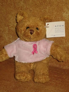 Brustkrebs Kreuzzug Teddybär Avon 6" 2001 Neu mit Etikett Plüschtier - Bild 1 von 1