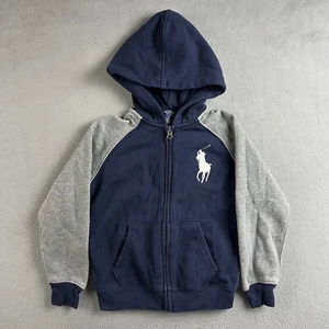 Polo Ralph Lauren Blue Gray Pullover Hoodie Big Pony Kids Youth Size 6 Boys - Picture 1 of 10