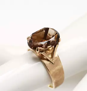 Damenring 18 Karat 750 Gold 5,37 g Roségold Topas Rauchtopas Rauchquarz Gr. 58 - Bild 1 von 4
