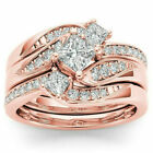 Fashion 3 Pcs/set 925 Silver Cubic Zirconia Ring Wedding Jewelry Gifts Sz 6-10