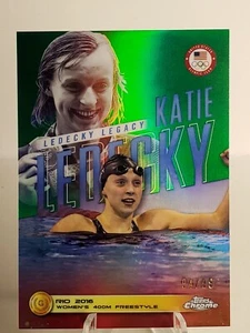 2024 Topps Chrome U.S. Olympic Ledecky Legacy Katie Ledecky Green /99 Swimming - Bild 1 von 3