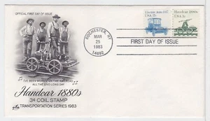 TurtlesTradingPost- Handcar- Transportation  1983 #1898 FDC Artcraft Hand Cancel - Picture 1 of 1