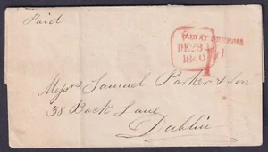 Irish PH 1840 Dundalk to Dublin PAID AT DUNDALK 1d + Dundalk CDS VGU - Picture 1 of 2