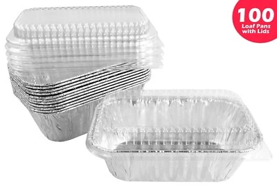 Handi-Foil 1 lb. Mini bandeja para hornear pan/pan de aluminio con tapa de cúpula baja transparente 100/PK Foto 1 de 4