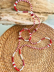 Chango Orisha Collar de Cabecera Santo Shango Collar Santería Religión Yoruba - Imagen 1 de 4