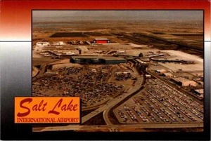 Salt Lake City, UT Utah  INTERNATIONAL AIRPORT Aerial View 4X6 Aviation Postcard - Picture 1 of 2