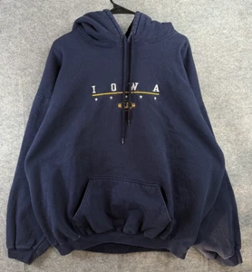 Iowa Hoodie Men's 2XL Navy Blue Pullover Drawstring - Picture 1 of 7