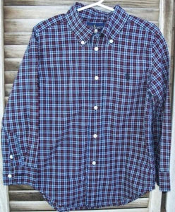 RALPH LAUREN black plaid button down polo shirt~boy's size 5~l/s~ - Picture 1 of 2