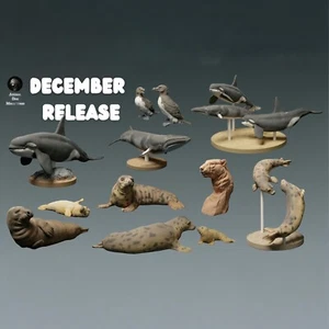 Animali Dal Mare Figure 1:50 Miniature Incolore 1/50 Ozean Diorama Modellismo - Bild 1 von 15