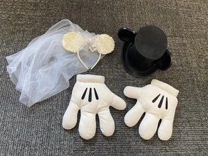 Disney Minnie Maus Brautohren mit Schleier, Bräutigam Top Hut, Mickey Handschuhe - Bild 1 von 9