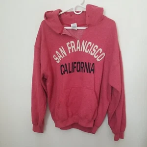 Large red San Fransisco California Hoodie (modified) poly-blend - Picture 1 of 6