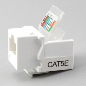 10x RJ45 CAT5e Ethernet Netzwerk Keystone JackClip Modul Wandstecker ' - Afbeelding 1 van 8