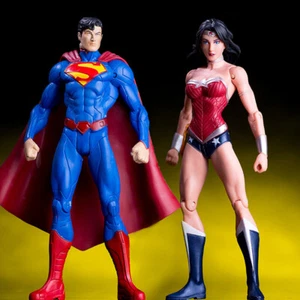 2pcs/set DC Superman Wonder Woman Action Figure Justice League Super Hero Toy - Picture 1 of 5