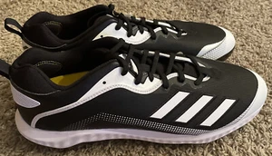 NEW Adidas Men's EG7603 Icon 6 Bounce Baseball Metal Cleats Black/White Size 16 - Picture 1 of 6