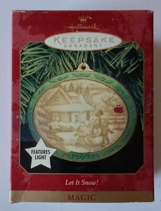Hallmark Keepsake 1999 Porcelain Ornament "Let it Snow" with Light in Box - Picture 1 of 9