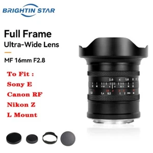 Brightin Star 16mm F2.8 Full Frame Ultra Wide Angle MF Lens for RF/E/Z/L Mount - Picture 1 of 14