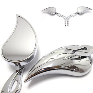 For Big Dog Harley Davidson TEARDROP CHROME MOTORCYCLE REARVIEW MIRRORS WING