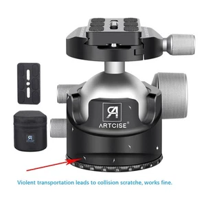 55mm Tripod Ball Head Low Profile Ball Head Heavy Duty Tripod Head Load 66lbs - Picture 1 of 12