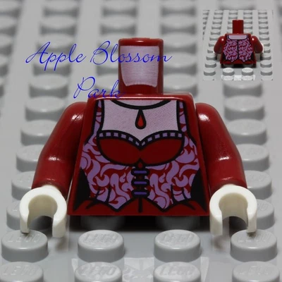 NUEVO Lego Corsé Rojo Oscuro Vampiro MINIFIGURA TORSO Mujer Drácula Novia 10228 9468 Foto 1 de 4