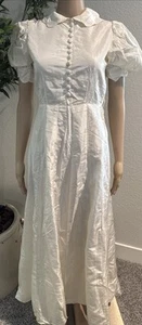 Vintage 1920s Ivory Button Down Satin Style Wedding Dress, XS - 037 - Picture 1 of 14