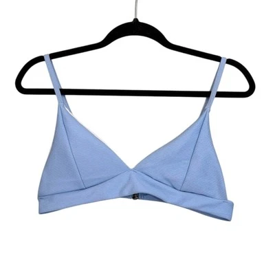 Top de bikini acanalado triángulo Zaful traje de baño para mujer 8 azul verano playa nuevo sin etiquetas Foto 1 de 4