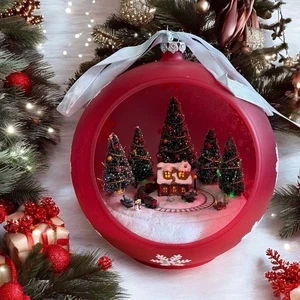 Mr. Christmas 2007 grande animado/música/luces rojo adorno de Navidad con caja de colección - Imagen 1 de 9