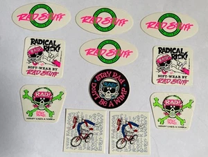 80's OLD SCHOOL 1989 RADICAL RICK BMX BIKE RACE RACING STICKERS BICYCLE NOS - Picture 1 of 7