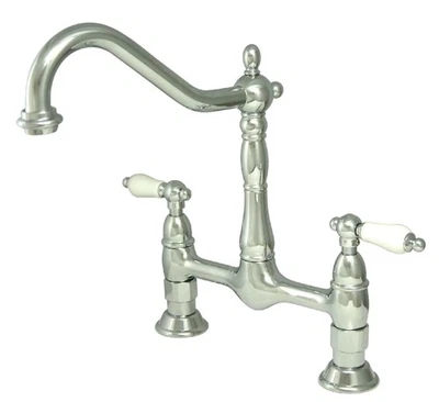 Ponte generalizada Kingston latão KS117PL Heritage 1,8 GPM - Cromada - Imagem 1 de 3