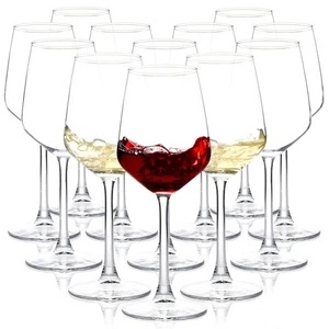 Juego de 12 copas de vino, copa de vino tinto/blanco transparente de 12 oz, copas de vino de tallo largo... - Imagen 1 de 6