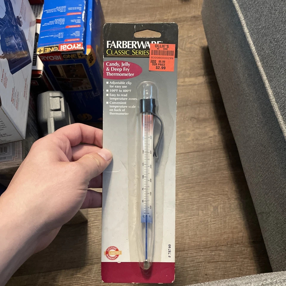 FARBERWARE Termómetro para freír caramelo gelatina 100 a 400 grados NOS sellado 78740 Foto 1 de 1