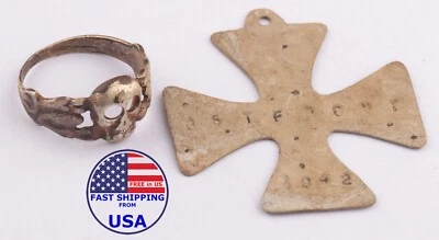 Anillo Primera Guerra Mundial Calavera Huesos Segunda Guerra Mundial Gótico Primera Guerra Mundial Cruz de Hierro Segunda Guerra Mundial Serpiente Gótico Muerte Horror Foto 1 de 4