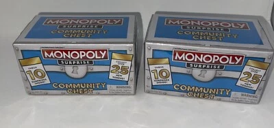 2X Monopoly Surprise Community Chest Blue Walmart Exclusive Hasbro Mystery! - Image 1 of 2