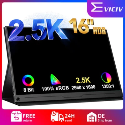 UPERFECT 16.0" 2K 1600P IPS Portable Monitor HDMI Standard Input 1200:1 for PS6 - Image 1 of 4