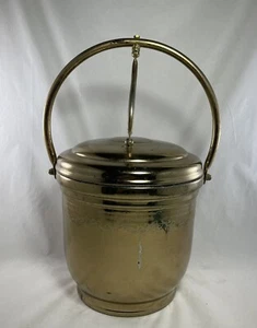 VINTAGE UNITED BRASS ICE BUCKET WITH GLASS LINER - Picture 1 of 8