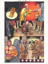 JSA #24 p.4 Color Guide Art - Hawkman and Doctor Fate - 2001 by John Kalisz